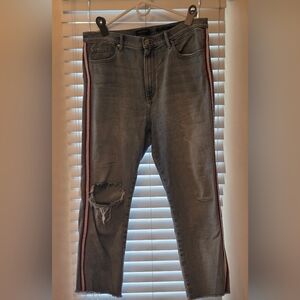 Banana Republic Side Stripe High Rise Cropped Straight Leg Jeans Size 33